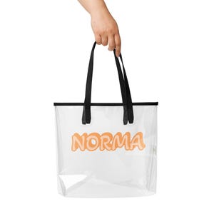 Personalized Clear Tote Bag: Stadium Beach Bag, Custom Name