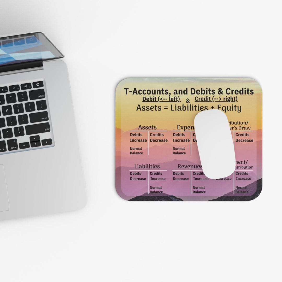 Accounting Mouse Pad: T-accounts, Debits & Credits Desk Decor - Etsy