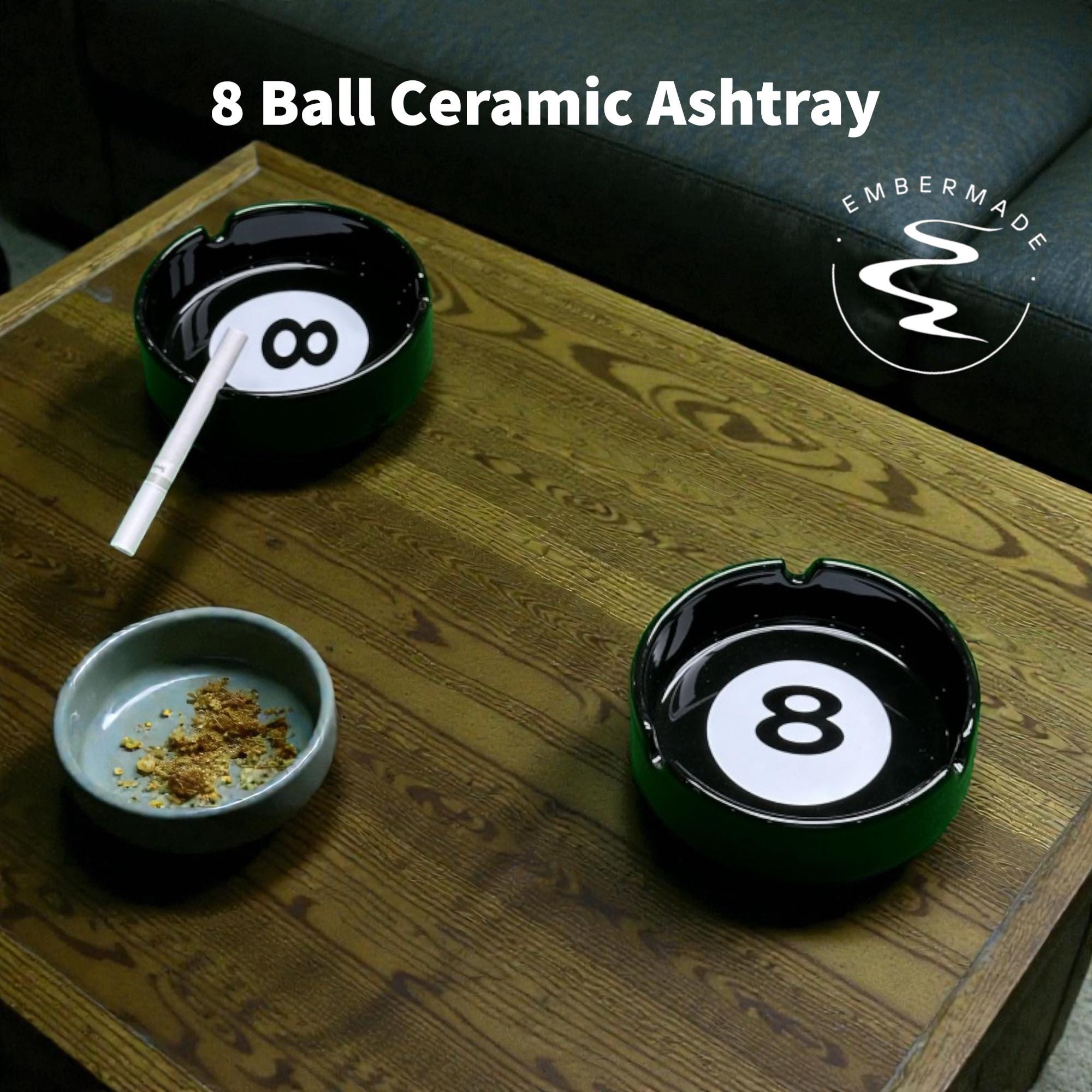 8 ball cigarette Dosela Creative Ashtray No.8 Billiards Ashtray Metal Smoking AshTray with Push-on rotary cover for Indoor or Outdoor Use Health 8 Ball Hand Pipe |