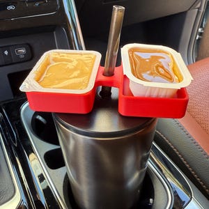 Car Cup Top Sauce Holder: 3D Printed Dipping Sauce Organizer