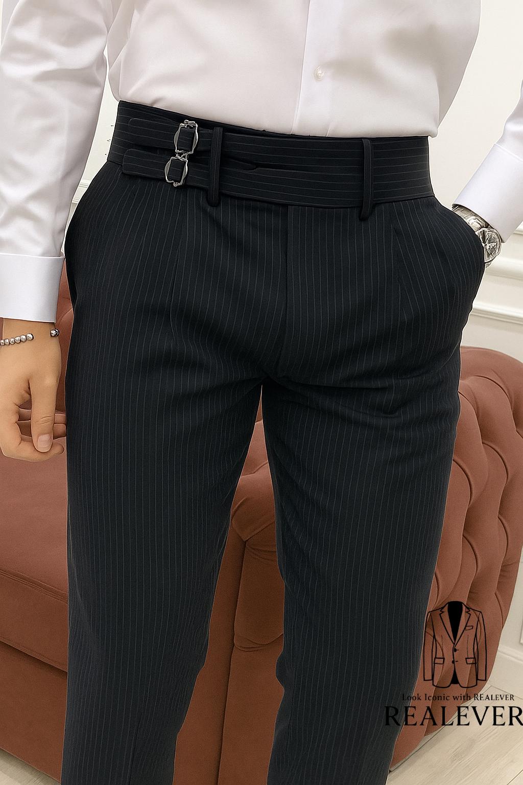 Mens Black Pinstripe Dress Pants - Etsy Mens Black Pinstripe Dress Pants - Etsy