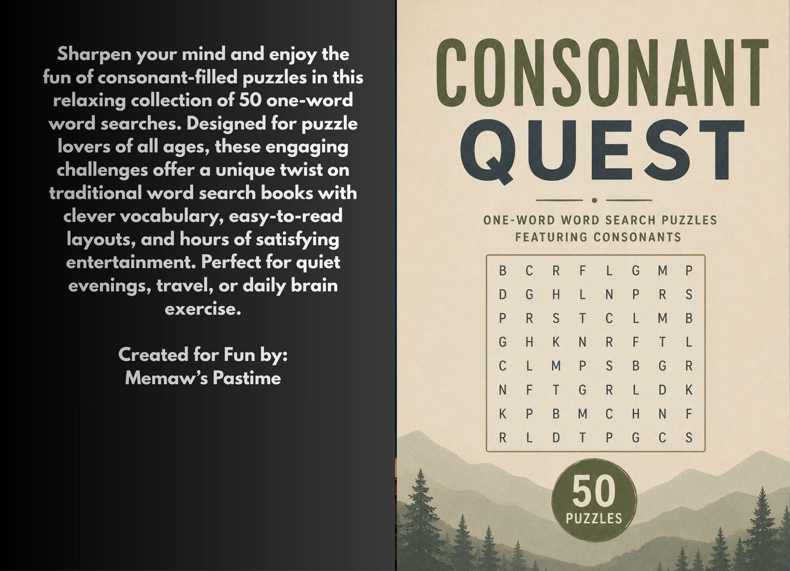 Word Search Booklet.pdf Consonant Word Search Book Printable PDF | 50 One Word Puzzles for ...