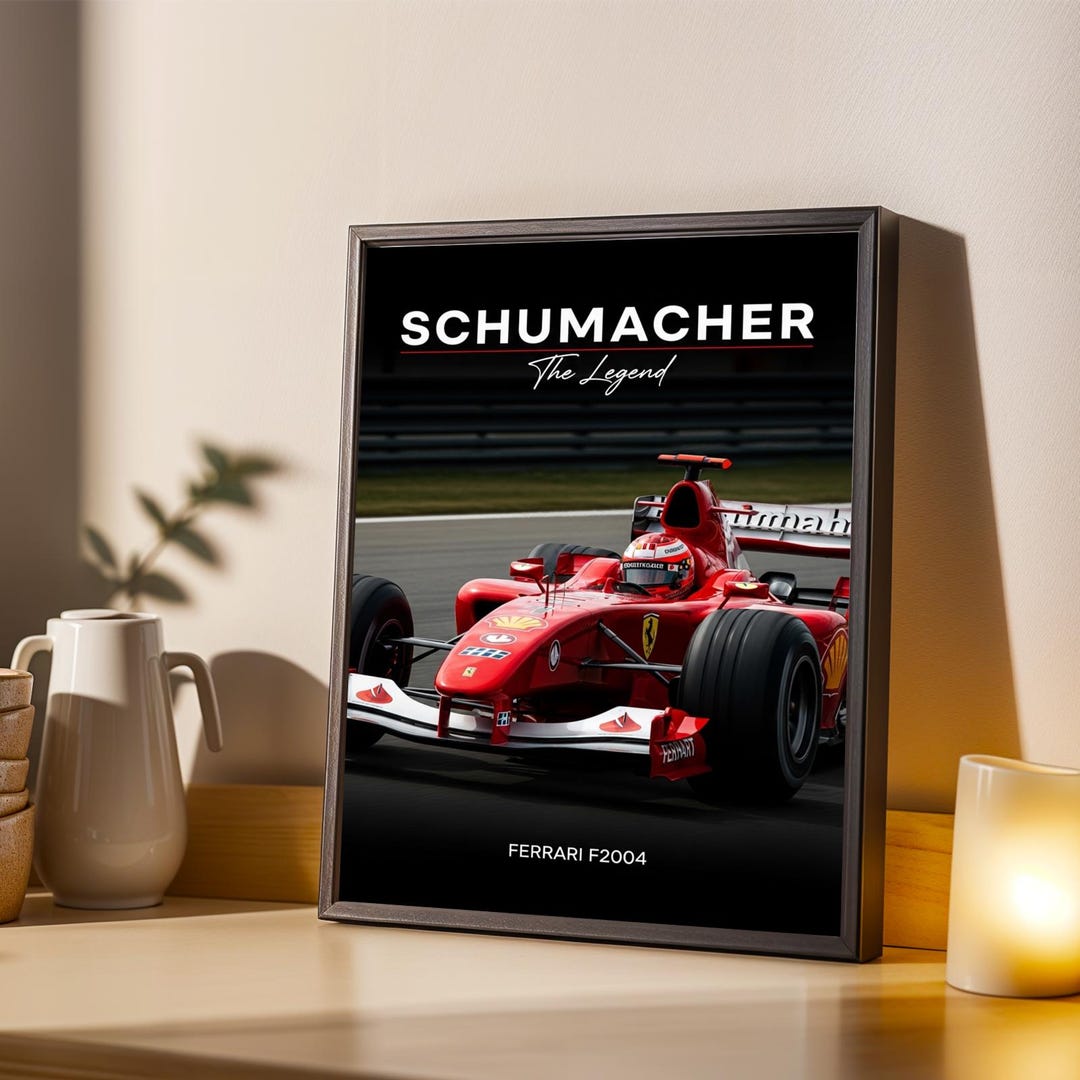 Ferrari F2004 Racing Poster: Schumacher F1 Art, Modern Motorsport Print ...