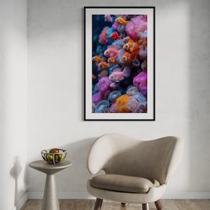 Tropical Fish Coral Reef Wall Art | Colorful Ocean Digital Download | Bestseller Aquatic Decor