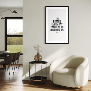 Motivational Gym Print: 1% Better Every Day Quote (Digital Download)
