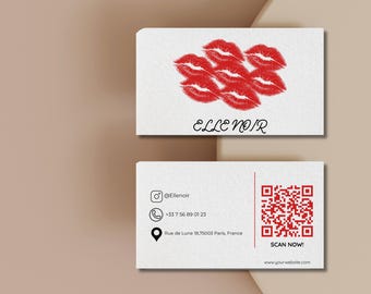 Plantilla de tarjeta de presentación minimalista editable: Diseño de Canva (Descarga digital, tarjeta de 8,9 x 5 cm)