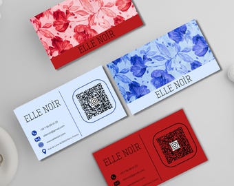 Plantilla de tarjeta de presentación con código QR editable: Diseño moderno de Canva (8,9 x 5 cm)