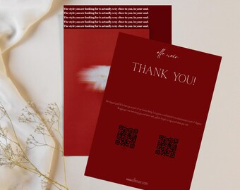 Tarjeta de agradecimiento de boutique: Encarte bohemio chic para pequeñas empresas (plantilla imprimible de Canva)