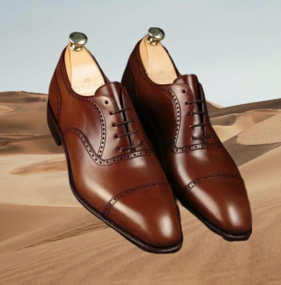 brown oxford dress shoes men Elegant Cognac Brogue Oxford Dress Shoes 47