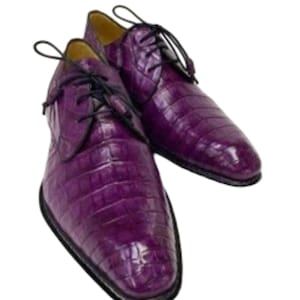 Handmade Leather Oxford Shoes for Men Derby Shoes Purple Shoes for Men