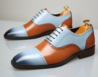 Nuove scarpe da cerimonia in vera pelle, stile Oxford, fatte a mano, con lacci e da sposa