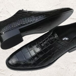New  Handmade Men Black Leather Formal Dress Shoes Men&#39;s