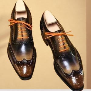 Custom Made Men&#39;s Multicolored Leather Oxford Lace Up Dress / Fashion Shoes Men