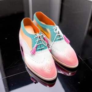 multicolor dress shoes for ladies Wensltd Women's Suede Lace-Up Plus Size Retro Style Shoes Low Heel Women  Fashion Shoes Multicolor
