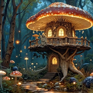 Pilz Haus Puzzle: Bezauberndes Fantasy Dekor, gemütliche Familienaktivität