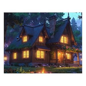 Zauberhaftes Landhaus Puzzle: Gemütlicher Familien-Spieleabend