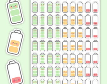 Cute Energy Tracker Planner Journal Stickers
