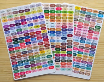 DMC gekleurde vinylstickers en etiketten