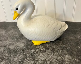 Vintage Large Glazed Ceramic Goose Figurine | *SEE NOTE | Geese Cottage