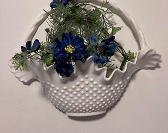 Vintage Burwood Large Hobnail Plastic Wall Basket Pocket | Cottage Grandma