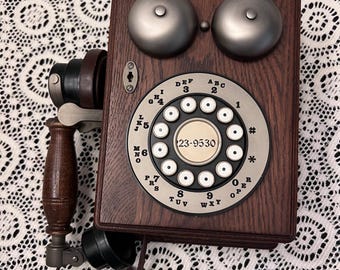 Vintage Western Electric Wood Wall Phone | WORKS | Push-Button Twin Bells | 80s
