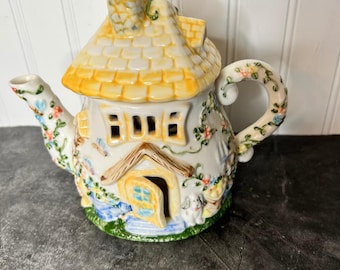 Vintage Ceramic Wax Warmer Cottage Teapot | Cottage Fairy Y2K