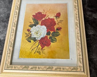 Vintage Dufex Holographic Roses Foil Print | *SEE NOTE | Cottage