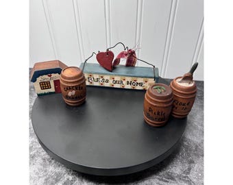Vintage Trinket Shelf Wooden Items | Country Grandma Cottage Folk