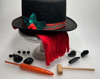 Build a Snowman Kit with Felt Hat | Winter Creative Toy Christmas Kids Memories