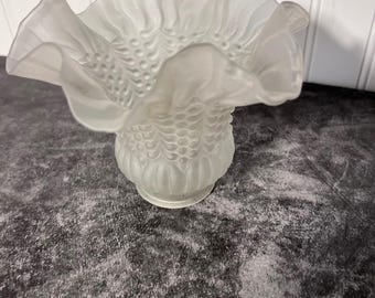 Vintage Frosted GlassRuffled Lamp Shade