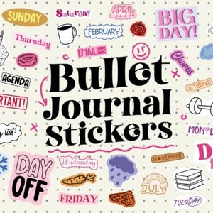 Bullet Journal Sticker Set | Cute Printable Stickers