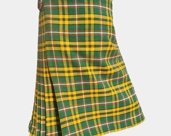 Handgemaakte O'Neill Tartan-kilt: acrylwol, leren bandjes, 8 Yard