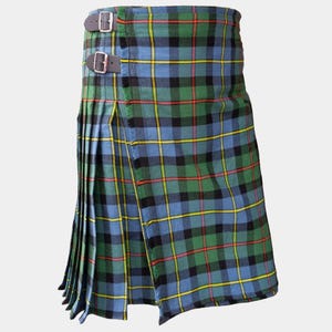 Handmade Clan MacLeod of Harris Ancient Tartan Kilt - Acrylic Wool, Leather Straps