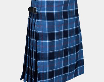 Kilt scozzese della Marina Militare degli Stati Uniti fatto a mano: lana acrilica, cinturini in pelle