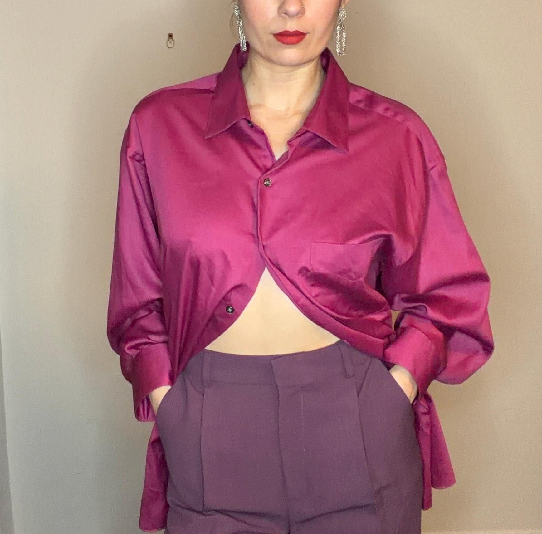 90s Satin Blouse - Etsy