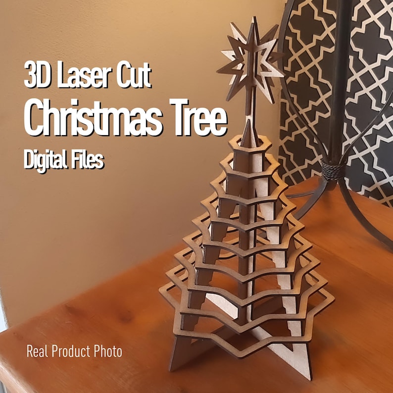 3D Christmas Tree SVG | Minimalist Laser Cut File (digital Download) - Etsy