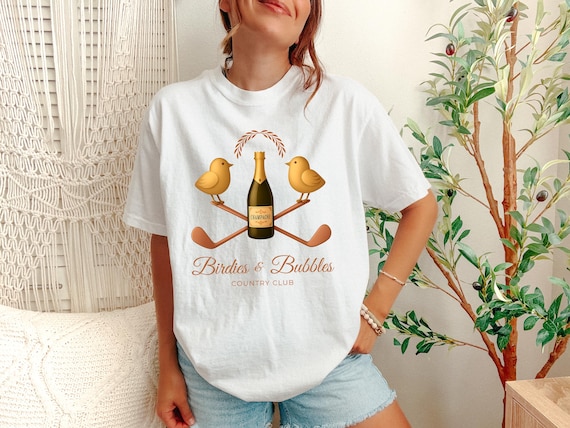 Birdies & Bubbles Country Club Tee | Champagne Golf Shirt | Classy