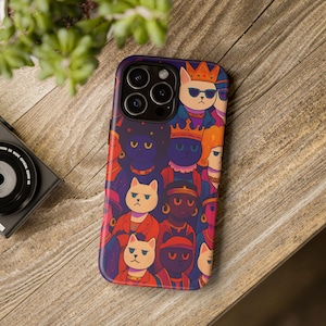 Retro Disco Cat Phone Case | Funky 70s Vibes, Colorful Vintage Cat Protection | Tough Protective Phone Case | Cat Lover Gift Idea