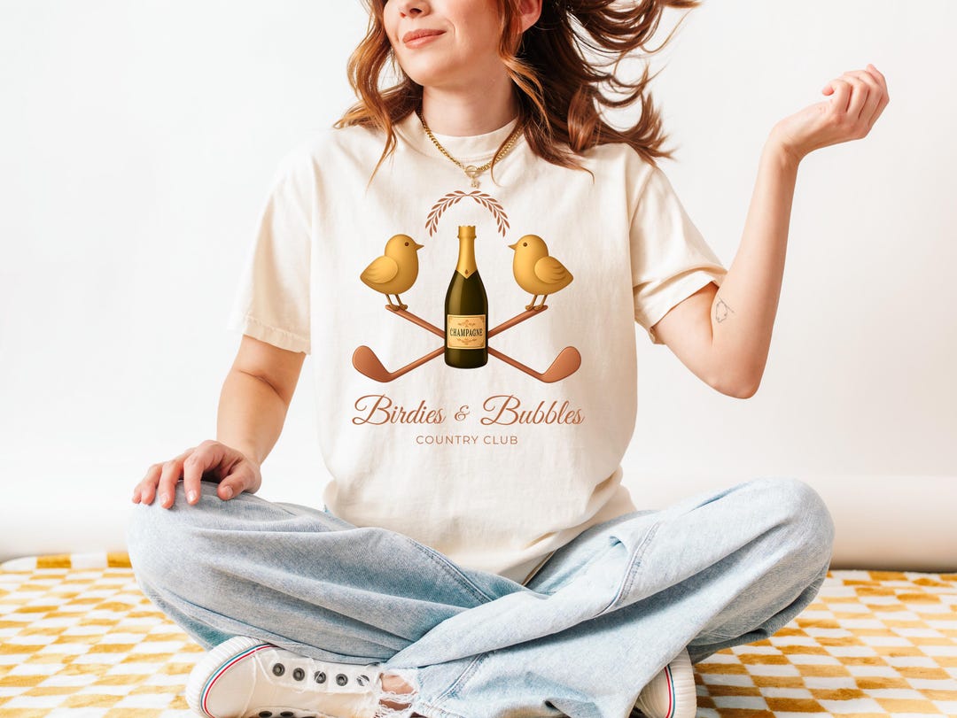 Birdies & Bubbles Country Club Tee | Champagne Golf Shirt | Classy