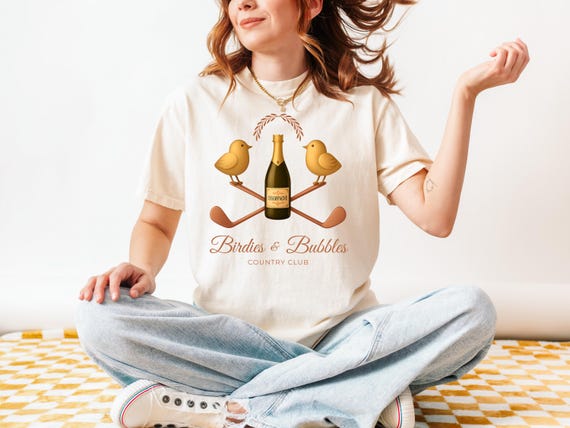 Birdies & Bubbles Country Club Tee | Champagne Golf Shirt | Classy