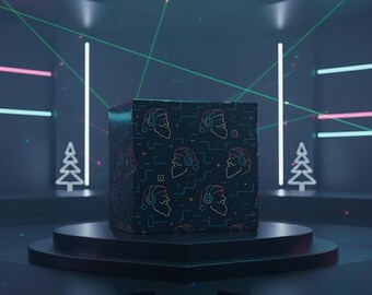 House & Techno Santa DJ Christmas Wrapping Paper - Minimal Club Gift Wrap | Modern DJ Xmas Decor | Raver Holiday Wrap