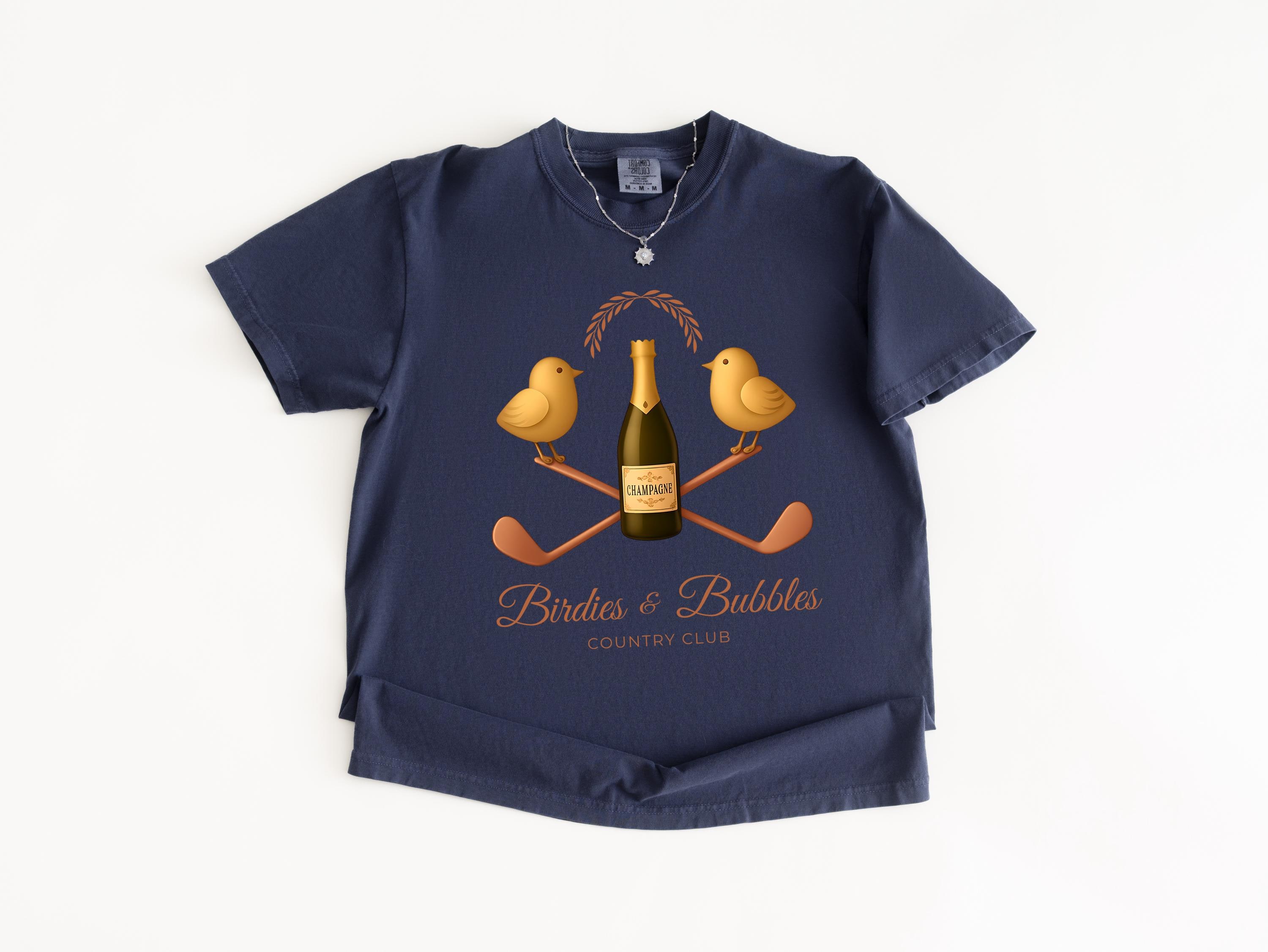 Birdies & Bubbles Country Club Tee | Champagne Golf Shirt | Classy