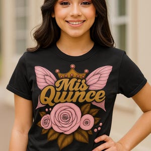 Mis Quince Shirt, Blush Pink Design, Quinceañera T-Shirt, Custom XV Party Shirt