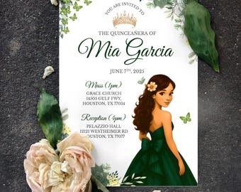 Editable Quinceañera Invitation Canva Template | Sweet 15 & 16 Digital Download | Multiple Color Themes