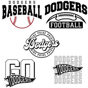 Dodgers SVG Bundle, LA Baseball Team Logo Designs, Sports Fan, Baseball Shirt Design, Cricut Cut Files, Sports Clipart, Digital Download