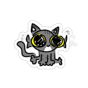 Whimsical Cat Sticker