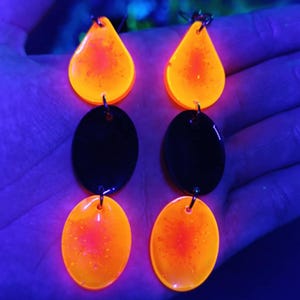 Black-Orange Earrings
