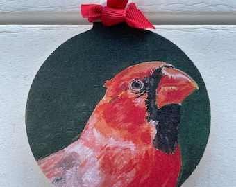 Cardinal Ornament - Original art by Billy Smith