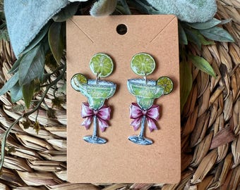 Cute Margarita earrings, Drink jewelry, Alcohol earrings, cute novelty earrings, gift for her, bachelorette earrings, Birthday gift