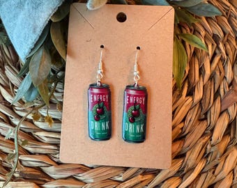 Cute Energy Drink earrings, Drink jewelry, cute novelty earrings, gift for her, bachelorette earrings, Birthday gift